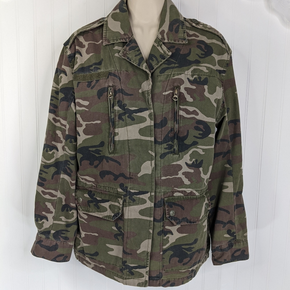 TOPSHOP Camo Field Utility Jacket Sz 4 - Picture 2 of 13